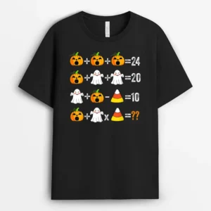 2022 Halloween Order Of Operations Quiz Math Teacher Pumpkin T-Shirt - Black