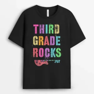 3rd GRADE Rocks Student Teacher Rockstar Team THIRD Grader T-Shirt - Black