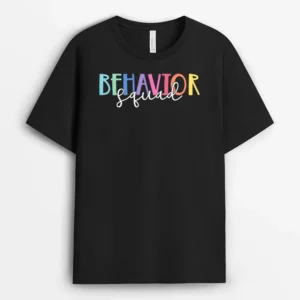 BEHAVIOR SQUAD ABA Therapist RBT Therapy Behaviour Team T-Shirt - Black