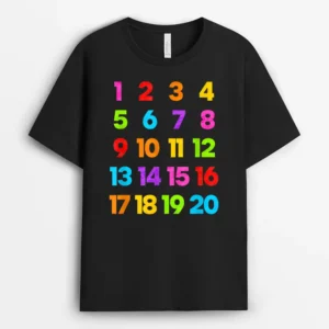 Counting 1-10 Learn To Count Number School Kids Teacher T-Shirt - Black